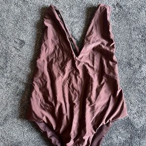 Deep V Purple One Piece Swimsuit